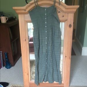 Aerie Green Buttoned Sundress